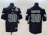 Men's Philadelphia Eagles #98 Jalen Carter Black 2025 Super Bowl LIX Patch Fashion New Vapor Untouchable Limited Stitched Jersey Dzhi,baseball caps,new era cap wholesale,wholesale hats